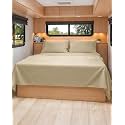 Short Queen Size 4 Piece Bed Sheet Set - RV Short Queen Sheets - Beige
