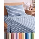 Twin Size 3 Piece Sheet Set - Breathable &amp; Cooling Sheets - Blue Stripes