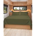 Short Queen Size 4 Piece Bed Sheet Set - RV Short Queen Sheets - Sage Green