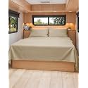 Short Queen Size 4 Piece Bed Sheet Set - RV Short Queen - Heathered Beige