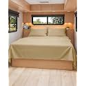 Short Queen Size 4 Piece Bed Sheet Set - RV Short Queen - Heathered Tan