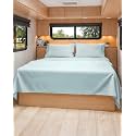 Short Queen Size 4 Piece Bed Sheet Set - RV Short Queen Sheets - Ice Blue