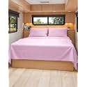 Short Queen Size 4 Piece Bed Sheet Set - RV Short Queen Sheets - Light Pink