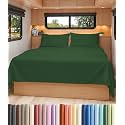 Short Queen Size 4 Piece Bed Sheet Set - RV Short Queen - Emerald Green