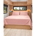 Short Queen Size 4 Piece Bed Sheet Set - RV Short Queen Sheets - Baby Pink