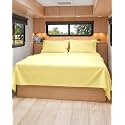 Short Queen Size 4 Piece Bed Sheet Set - RV Short Queen Sheets - Yellow