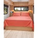 Short Queen Size 4 Piece Bed Sheet Set - RV Short Queen Sheets - Coral