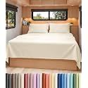 Short Queen Size 4 Piece Bed Sheet Set - RV Short Queen Sheets - Off White