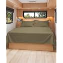 Short Queen Size 4 Piece Bed Sheet Set - RV Short Queen Sheets - Khaki