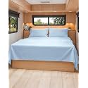 Short Queen Size 4 Piece Bed Sheet Set - RV Short Queen Sheets - Light Blue