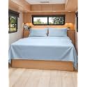 Short Queen Size 4 Piece Bed Sheet Set - RV Short Queen Sheets - Sky Blue