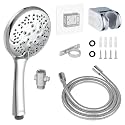 RV Shower Head with 60“ Stainless Steel Hose, High Pressure Camper Shower Head with Water Pause Switch, 7 Mode, Easy Install, Chrome-Upgrade for Campers &amp; Trailers