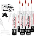 RV Silicone sealant 6 Packs Non-Leveling Lap Sealant for RV Roofs - Non-Sag Silicone Caulk Waterproof Flexible Sealants for Campers Exterior Repairs, Trailers, Windows, Vents, White