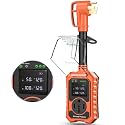 RV Surge Protector 50 Amp Waterproof- Smart 50Amp Power Protectors with Real-Time KWH, Voltage, and Current Monitor Screen, LED Display Circuit Analyzer for Camper Travel Trailer (Orange, 50 Amp)