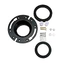 RV Toilet Seal and 3 Inch Socket RV Toilet Flange Kit Compatible with RV 300/310/320 Toilets Replacement for 385345892 Flange and 385311658 Flush Seal and 385311652 Base Seal 3 in 1 Combo Kit (Black)