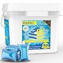 BEBOBLY RV Toilet Treatment Drop Ins, Extra Strength Septic Tank Treatment &amp; Cleaner, Waste Breakdown/Odor Control, RV Black Tank Treatment for RVs, Boats &amp; Portable Toilets, Odor Eliminator (50 Pack)
