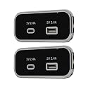 RV USB Outlet Compact Dual USB Ports Car Charger Marine Bus Truck(QC PD)
