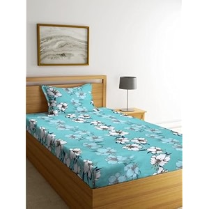premium cotton elastic fitted bedsheets with 1 size pillow cover  single bed with all around elastic 210 tc  4834x7234 single multi box