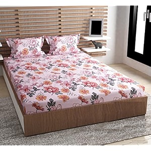premium cotton elastic fitted bedsheets with 1 size pillow cover  single bed with all around elastic 210 tc  4834x7234 single multi box