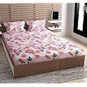Premium Cotton Elastic Fitted Bedsheets with 1 Size Pillow Cover | Single Bed with All Around Elastic 210 TC | (48"x72" Single, Multi Box)