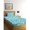 Premium Cotton Elastic Fitted Bedsheets with 1 Size Pillow Cover | Single Bed with All Around Elastic 210 TC | (48"x72" Single, Multi Box)