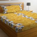 Premium Cotton Elastic Fitted Bedsheets with 1 Size Pillow Cover | Single Bed with All Around Elastic 210 TC | (48"x72" Single, Multi Box)