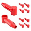 RVBOATPAT 10pcs Red Silicone Stud Terminal Cover Insulated Battery Terminal Protector Boot Fit 4 AWG - 2/0 AWG for 1/4",5/16",3/8" Battery Post