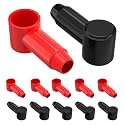 RVBOATPAT 12 Pack Silicone Battery Terminal Cover Terminal Protector Boot Fit for 1/0 AWG - 4/0 AWG Wire for Power Junction Block Battery Stud Solar Wiring (Large Size)