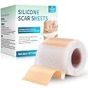 Rvlaim Medical Grade Silicone Scar Sheets (1.8”x 157” Roll-4M), Professional Silicone Scar Tape for Surgical C-Section, Keloid, Burn &amp; Acne Scars - Reusable, Waterproof, Stickiness Upgrade