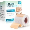 Rvlaim Medical Grade Silicone Scar Sheets (1.6”x 60” Roll-1.5M), Professional Silicone Scar Tape for Surgical C-Section, Keloid, Burn & Acne Scars - Reusable, Waterproof, Stickiness Upgrade
