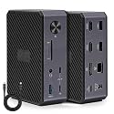 RVP+ Docking Station 10-in-1 Triple Display USB C Docking Station Dual Monitor USB C Hub Displayport with Dual HDMI, 100W PD, Ethernet, Card Reader Compatible with MacBook Pro, XPS 13, USB C Dock