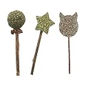 RvPaws 3pcs Cat Wand with Catnip Cat Teaser Toys Chewing Toy Molar Toy Cat Chasing Toy Teeth Cleaning Dental Toy Cat Treats Interactive Cat Toys for Cat Kitten Puppy