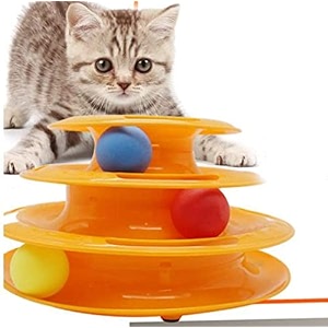 rvpaws cat toys tower of tracks cat toy roller cat toy tower of tracks 3 level with towers tracks roller three colorful balls interactive cat fun mental physical exercise toys color may vary