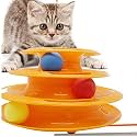 RvPaws Cat Toys Tower of Tracks cat Toy Roller cat Toy Tower of Tracks 3 Level with Towers Tracks Roller Three Colorful Balls Interactive cat Fun Mental Physical Exercise Toys (Color May Vary)