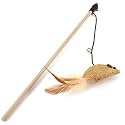 RvPaws Cats Toys for Cat Teaser Playing Stick Feather Interactive Toy- Design May Vary.