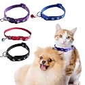 RvPaws Dog, Puppy, Cat &amp; Kitten Buckle Paw Print Adjustable Pet Collar with Bell, X-Small Size 10 MM Nylon Collar Paw Printed Belt for Neck (Blue)