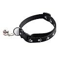 RvPaws Dog, Puppy, Cat &amp; Kitten Buckle Paw Print Adjustable Pet Collar with Bell, X-Small Size 10 MM Nylon Collar Paw Printed Belt for Neck (Black)