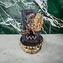 RVS Fiber Ganesha Water Fountain with Led Light & Water Pump 3-Tier | Tabletop Water Fountain | Lord Ganesha Idol | Indoor Fountain | for Home, Office, Garden Or Decoration Showpiece (27x27x40 CM)
