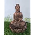 RVS Lotus Buddha Water Fountain with LED Lights &amp; Water Pump | Tabletop Water Fountain | Vastu Kamal Buddha Statue | Best Gift Any Occasion | For Home, Office, Garden Or Gifting- (Copper, 23x15x34 CM)