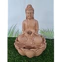 RVS Lotus Buddha Water Fountain with LED Lights &amp; Water Pump | Tabletop Water Fountain | Vastu Kamal Buddha Statue | Best Gift Any Occasion | For Home, Office, Garden Or Gifting - (Beige, 23x15x34 CM)