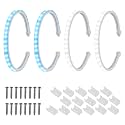 RVZONE 20" 12V White & Blue LED Boat Strip Lights 4Pcs Marine Lights