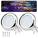 RVZONE 3‑Inch RGBW Marine LED Courtesy Lights IP68 Stainless Steel 2‑Pack