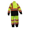 RW-CLA3-TLM55 AND OR77 Class 3 Rain suit, Jacket, Pants High Visibility Reflective Black Bottom
