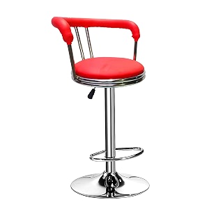 trendy rw-123 height adjustable bar stoolrevolving chair for kitchenreceptionmusicfood court iso certified company set of 1pc red