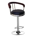 Trendy RW-123 Height Adjustable Bar Stool/Revolving Chair for Kitchen|Reception|Music|Food Court| ISO Certified Company (Set of 1Pc, Black/Brown)