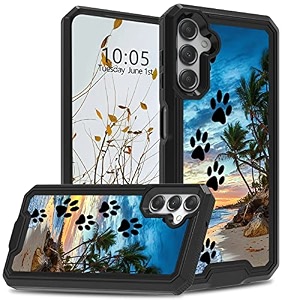 for samsung a13 5g phone case heavy duty shockproof dual layer protective cover silicone hybrid case for samsung galaxy a13 5g4ga04s beach dog paw print