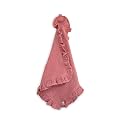 Ryan &amp; Rose Cutie Lovey - Soft 100% Organic Cotton Muslin with Attachable Snap Closure - Loveys for Babies Newborn Baby Lovey Security Blankets for Babies Baby Blanket (Ruffle Petal)