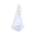 Ryan &amp; Rose Cutie Lovey - Soft 100% Organic Cotton Muslin with Attachable Snap Closure - Baby Lovey Security Blanket (Ruffle White)