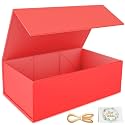 RYDDOY Red Gift Box, 13.8x9.5x4.3'' Large Gift Boxes with Lids