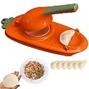 Rylan 2 in 1 Dumpling Maker for Ghughra Momos, Skin Press Mould for Gujiya, Kitchen Making Tool With Puri Maker (Assorted Color, Design 2)